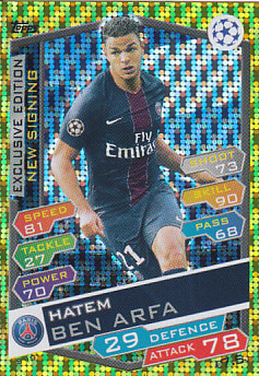 Hatem Ben Arfa Paris Saint-Germain 2016/17 Topps Match Attax CL New Signing #S19